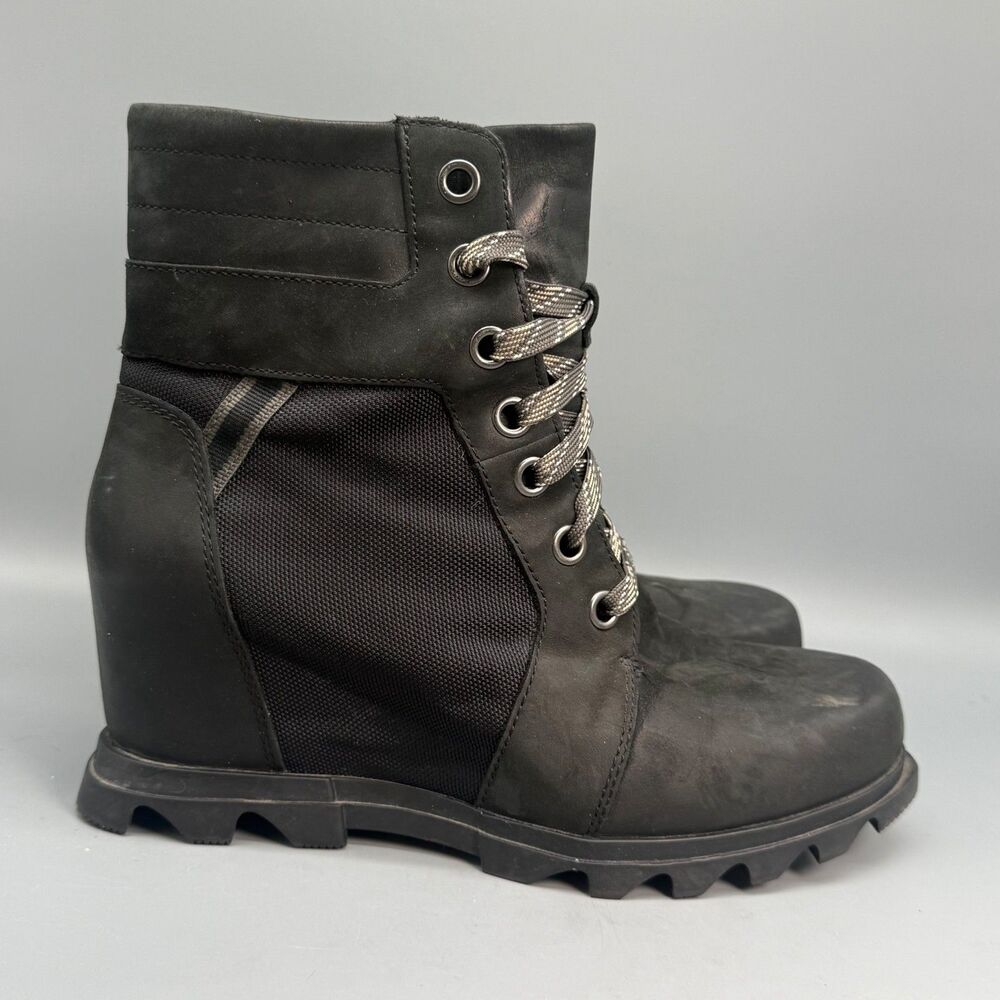 Sorel Joan of Arctic Wedge III Lexie Women's 11 Black Leather Lace Ankle Boots